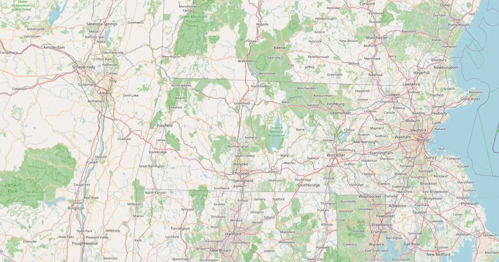 Map of the Northeast region showing Clean Joe's service area